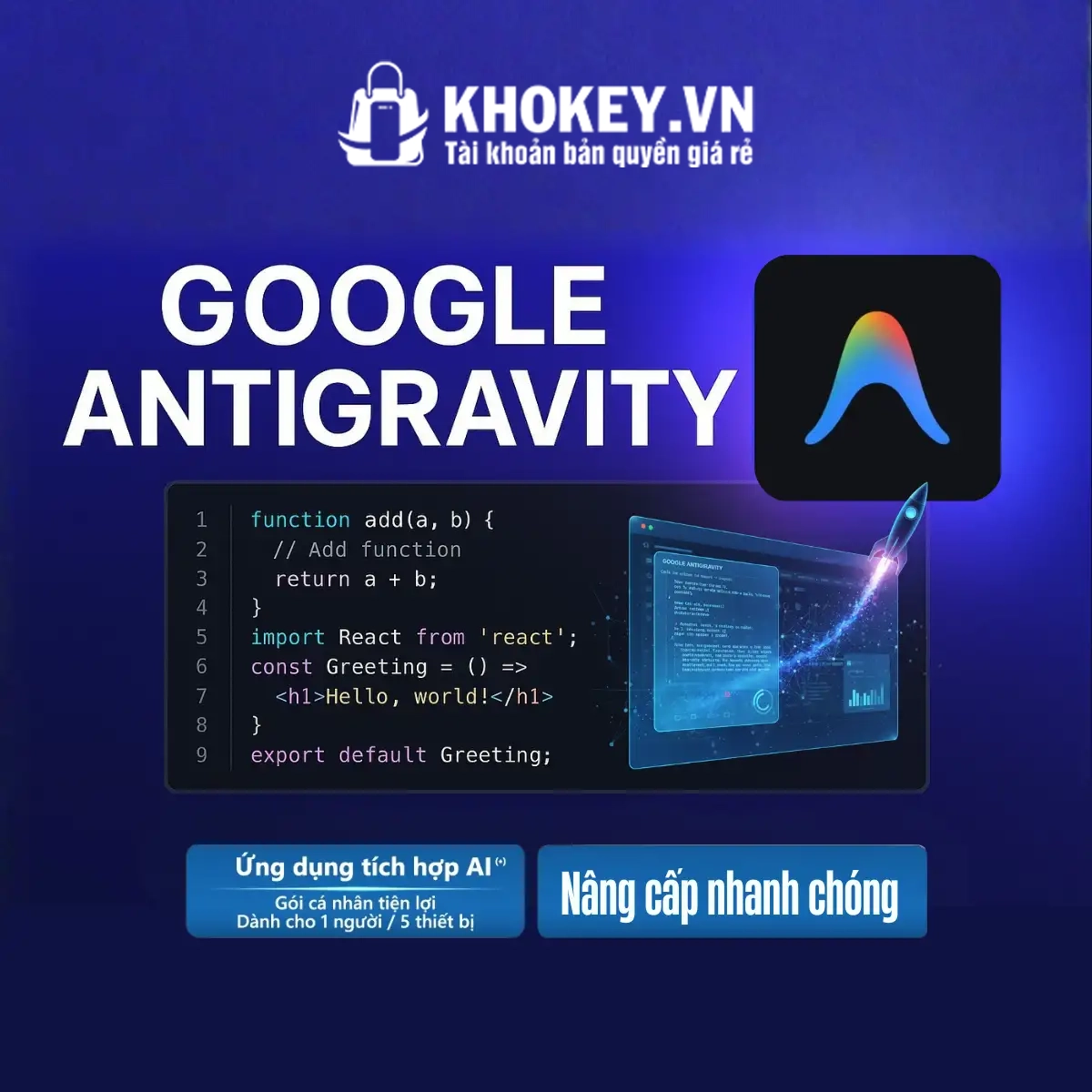 Nâng cấp Google Antigravity AI Chính Chủ
