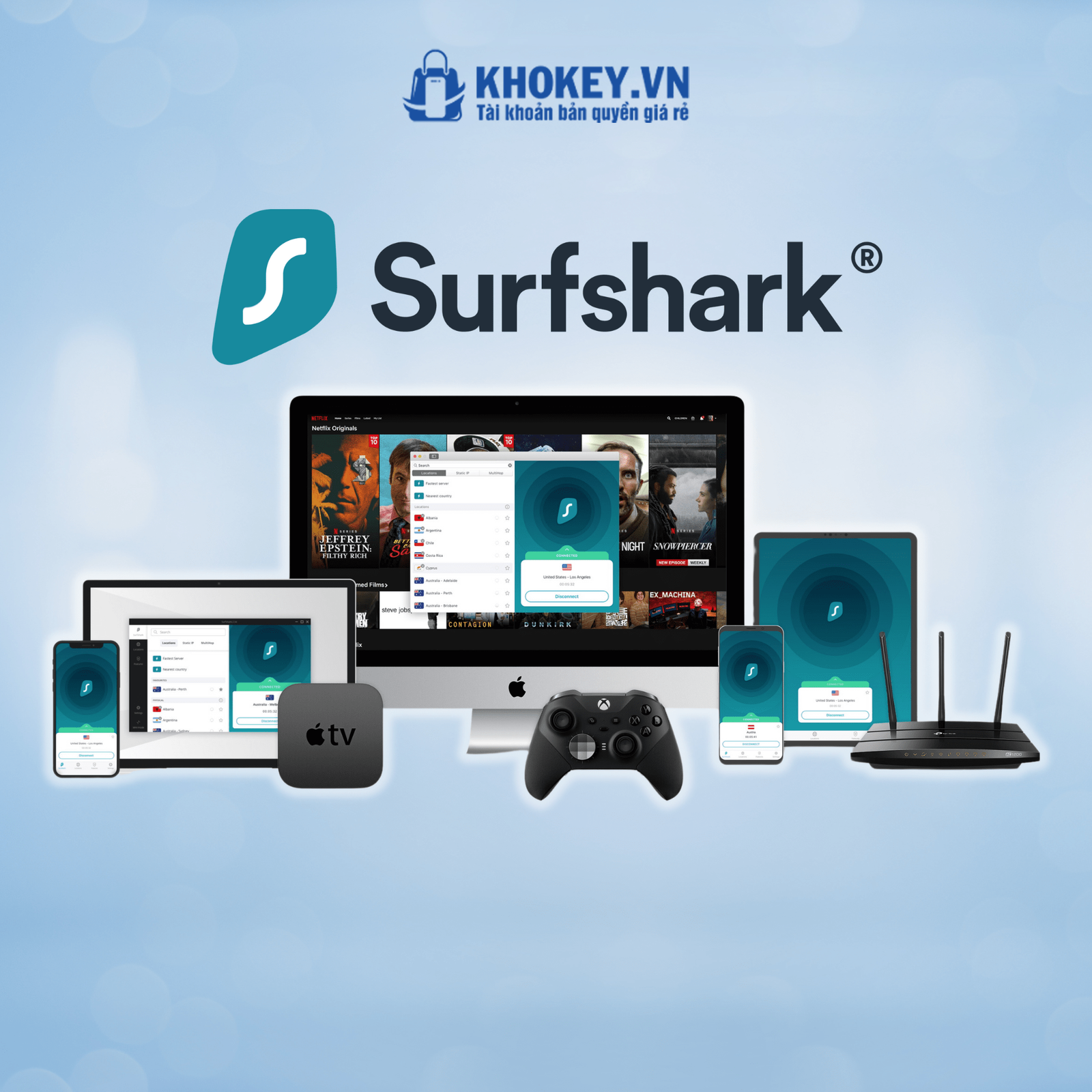 Tài Khoản SurfShark VPN 1 Năm Giá Rẻ