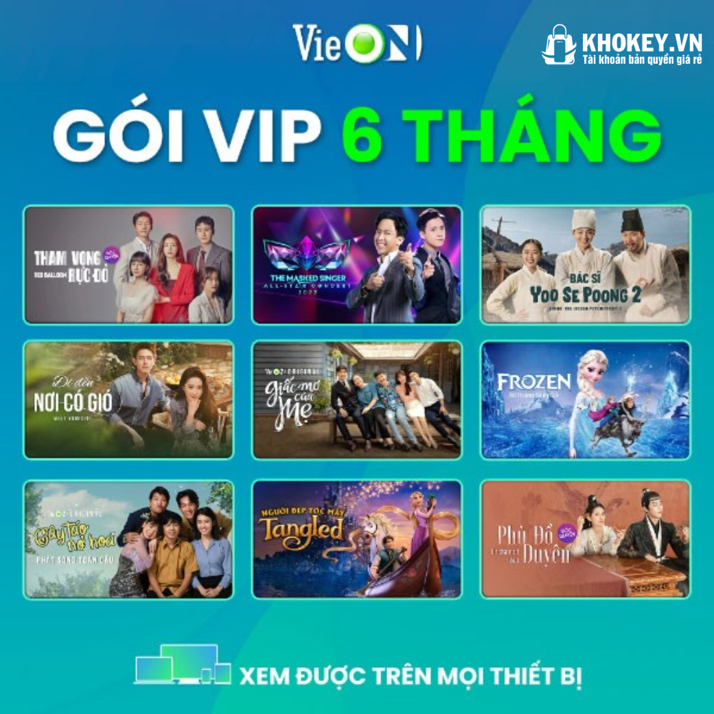 Nâng cấp chính chủ Vieon VIP | 6 Tháng